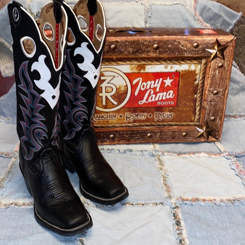 Womens Tony Lama 3R Tall Leather Boots size 6.5B